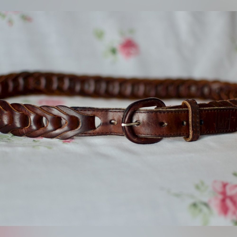 Vintage GAP Braided Brown Leather Belt
